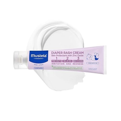 Mustela Baby Diaper Rash Cream 123 - Skin Protectant with Zinc Oxide - Fragrance Free & Paraben Free - with 98% Natural Ingredients - Various Packaging