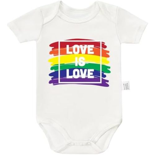 Love is Love Rainbow Bodysuit, Lesbian Pride Outfit, Gender Neutral Baby Clothes, Pride Stuff for LGBTQ+ Families