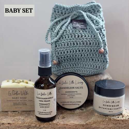 Natural Baby Gift Box Set New Mom Bundle Organic Care Essentials Handmade Infant Skincare Products Shower Newborn Gentle Cleansing Plant