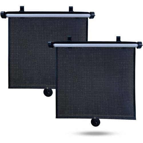 EcoNour Car Side Window Sun Shade (2 Pack) | 98% UV and Sun Glare Protection Retractable Car Roller Sunshade | Automotive Car Window Shade Fit for Most Car, SUV, Truck