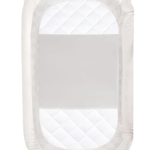 PROMEED 100% Mulberry Silk Bassinet Sleeve for Baby Bald Spots, Preminium 23 Momme Silk Bassinet Half Sheet for Baby Hair Loss (Light Grey)