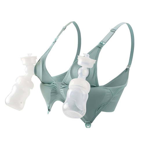 Hands Free Pumping Bra - Comfortable Breathable Nursing Bra U Shape Bra Extender Adjustable Straps Compatible with All Breast Pumps Easy to Clean for Postpartum Breastfeeding Use