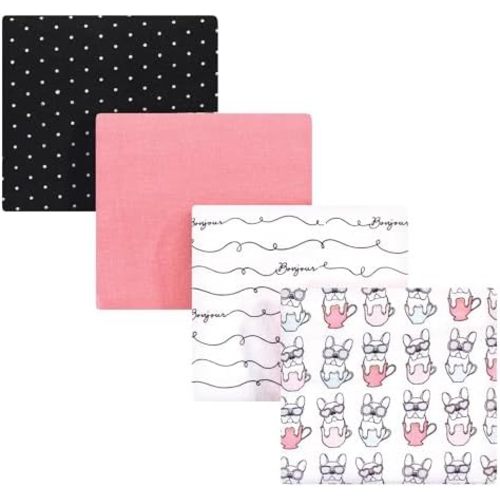 Luvable Friends Little Treasure Flannel Receiving Blankets 4pk