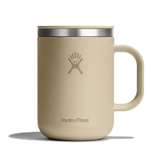 Hydro Flask Coffee Mug – Insulated Stainless Steel, Non Spill, Leak Resistant Travel Mug 24 Oz Oat Tan