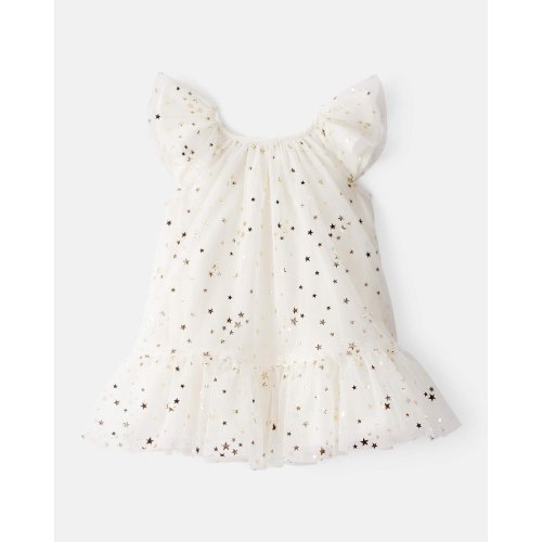 Baby Girl Star Print Short-Sleeve Dress - White - OshKosh | Carter's