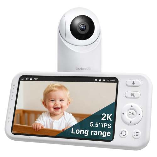 Jartoo Best Baby Monitor No WiFi Video Camera 2K Screen AI Cry Sensor Audio