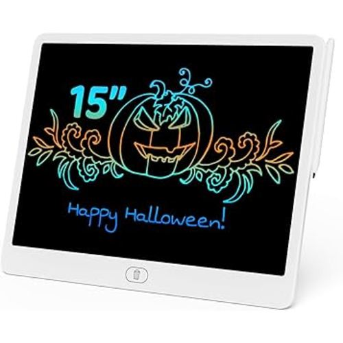 15 Inch LCD Writing Tablet for Kids - Eye Protection Drawing Pad with Stylus & Erasable Screen | Educational Toy | Birthday Gift for Boys, Girls, Kids Age 3, 4, 5, 6, 7, 8, 9-12 Years Old (White)