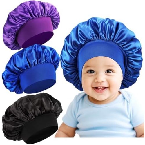 3 Pcs Baby Bonnets Infant Hair Sleep Cap for Sleeping for Girls,Boys