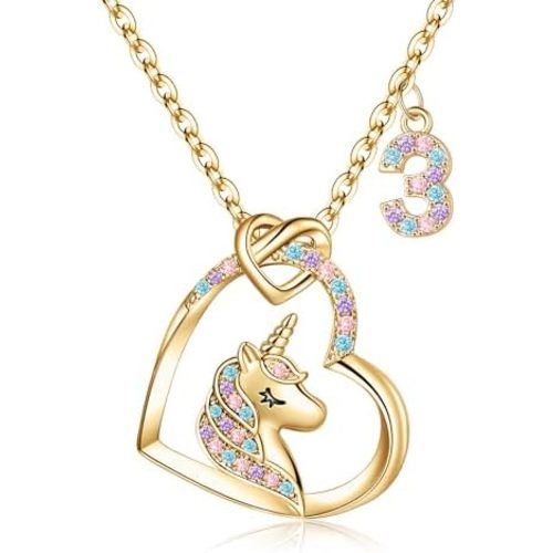 Hidepoo Birthday Gifts for Girls - Unicorn Necklaces for Kids Girls