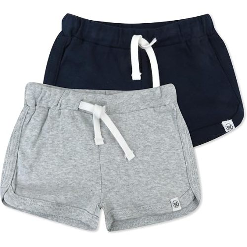 HonestBaby Multipack Shorts 100% Organic Cotton for Infant Baby and Toddler, Boys, Girls, Unisex