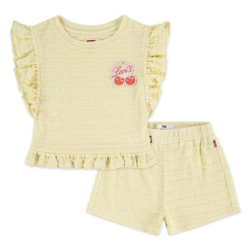 Levi's Girls Ruffle Top and Short Set, Sizes 2T-6X