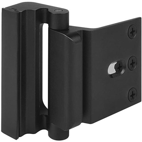 Door Reinforcement Lock ,3" Security Door Lock for Kids,Home Child Proof Door locks Withstand 800 lbs for Inward Swinging Door ,Easy to Install. - Black- 1 Pack