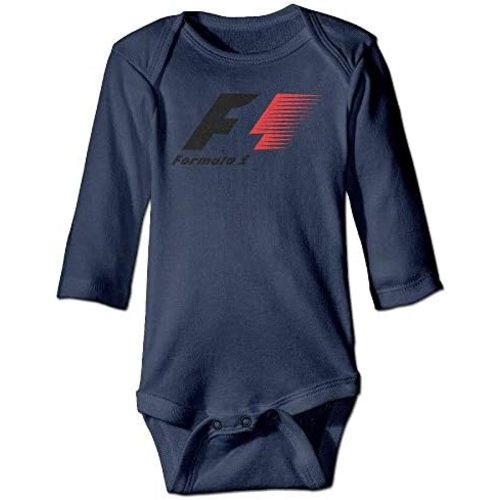 SADODER Baby F Racing Baby Long Sleeve Bodysuit Navy