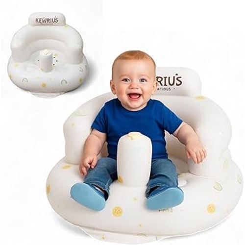 Inflatable Baby Seat Floor Seats for Babies 3 Months and Up for Infants, Blow Up Chair Inflatable Baby Chair, Infant Chair with Built in Air Pump (Inflatable Seat Sky Chair)