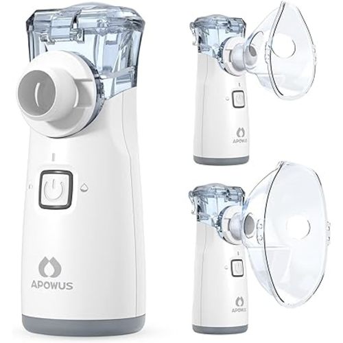 Portable Nebulizer - Nebulizer for Adults and Kids, Nebulizer Machine for Adults and Kids with 3 Modes, Nebulizer Mouthpiece ＆ Mask Accessories for Home and Travel Use APOWUS.