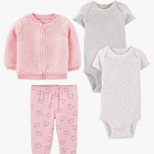 Simple Joys by Carter's Baby Girls 4-piece Jacket, Pant, and Bodysuit Set
