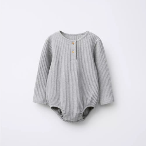 SOFT TOUCH RIBBED BODYSUIT - Gray | ZARA United States