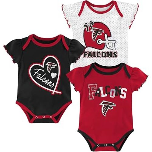 Outerstuff NFL Teams Newborn Baby and Infant Short Sleeve Bodysuit 3-Pack (0-18M)