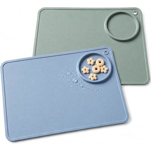 Silicone Baby Placemats for Kids, 2 Pack Toddler Placemats for Dining Table