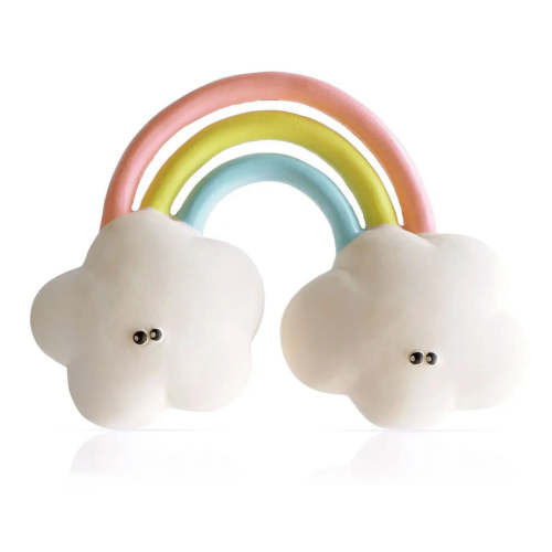 Natural Rubber Teether - Happy the Rainbow