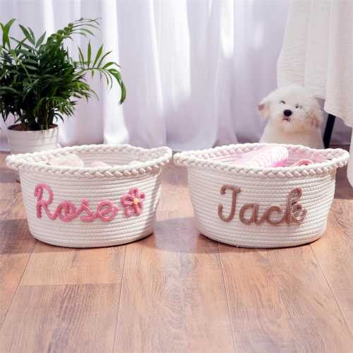 Handmade Personalized Basket • Easter Basket • Baby Gift • Baby Shower Gift • Custom Baby Name Basket • I Cord Knitting Craft •Toy Organizer