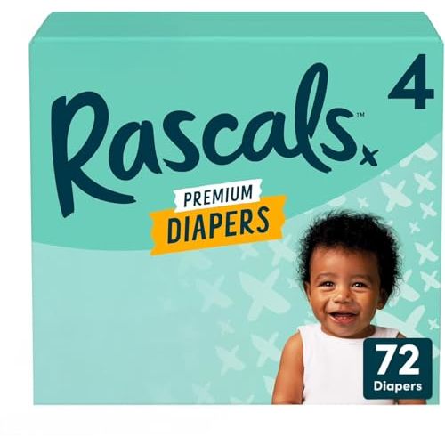 Rascals Premium Diaper (Size 4, 72 Count)