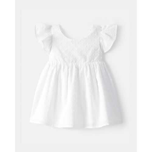 Baby Girl Swiss Dot Ruffle Dress - White - OshKosh B'gosh | Carter's