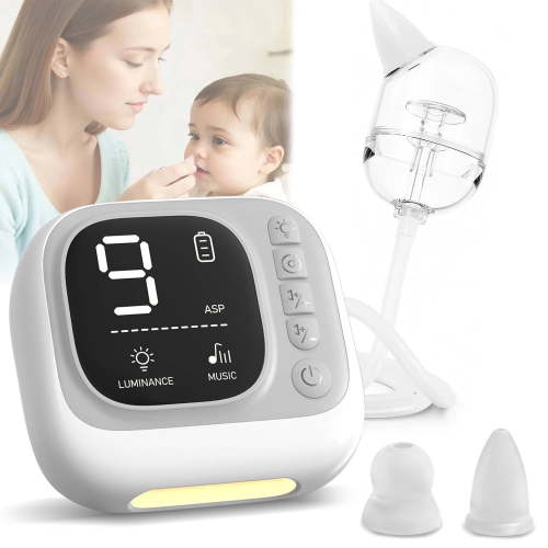 Morfone Nasal Aspirator for Baby, Electric Nose Suction for Baby with Night Light,Soothing Lullabies, Baby Nose Sucker with 9 Adjustable Suction Levels