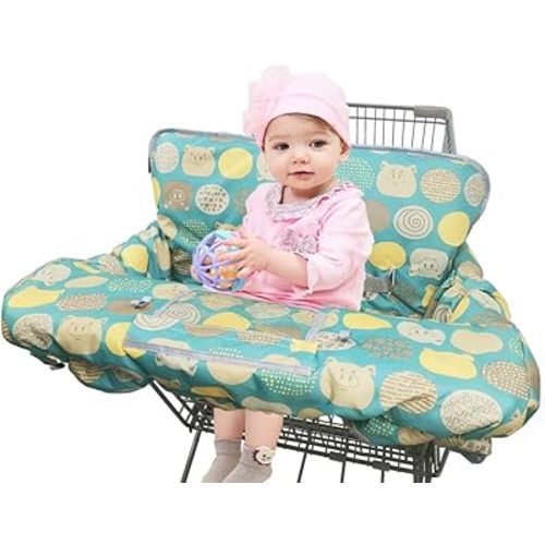 Shopping Cart Covers for Baby Girl boy, High Chair Cover for Toddler, Grocery Cart Cover (Polka Cute)