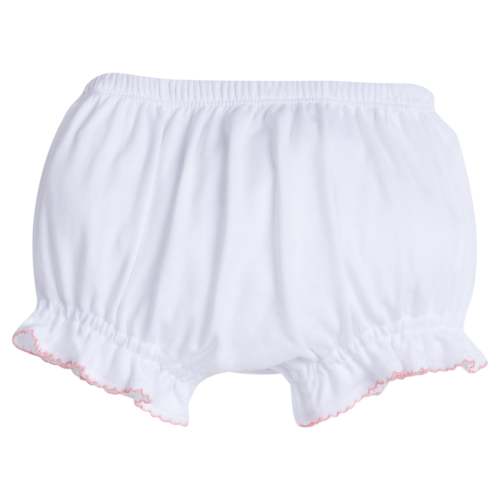 Knit Diaper Cover - White with Light Pink