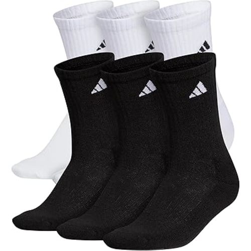 adidas mens Athletic Cushioned Crew Socks With Arch Compression for a Secure Fit (6-pair)