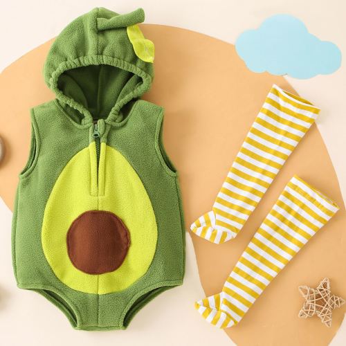 Baby Avocado Shape Bodysuit and Socks 2-Piece Set