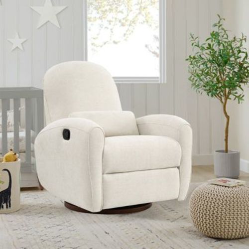 Spruce & Spring Manual Swivel Glider Recliner Nursery Chair, Linen