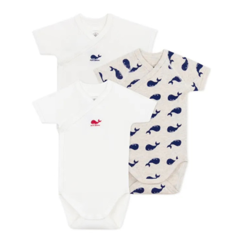 Set of 3 Organic Cotton Whale Birth Bodies | Ecru
