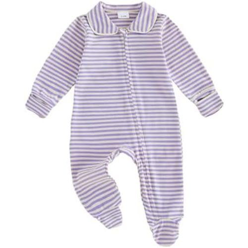 Seyurigaoka Newborn Baby Boy Girl Romper Long Sleeve Zipper Jumpsuit