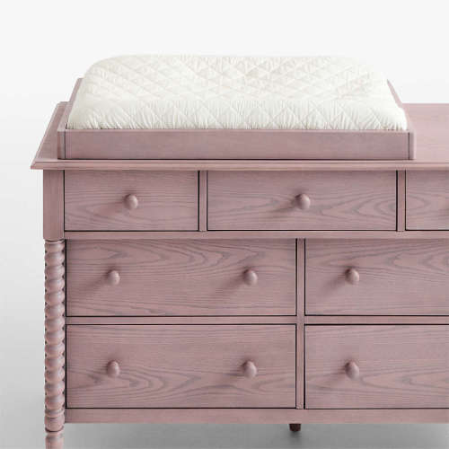 Jenny Lind Dyed Lilac Rose Wood Baby Changing Table Topper