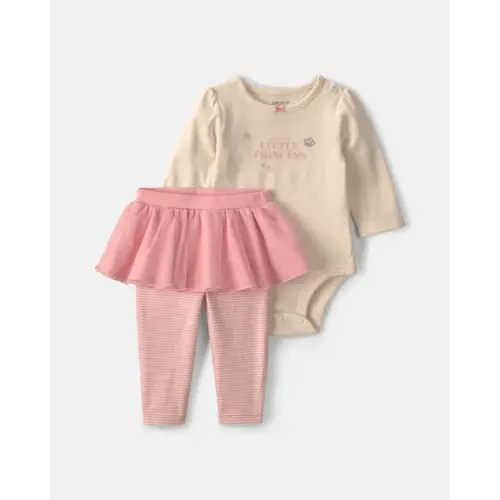 Baby Girl 2-Piece 'Daddy's Little Princess' Long-Sleeve Bodysuit & Tulle Pant Set - Pink/Cream | Carter's