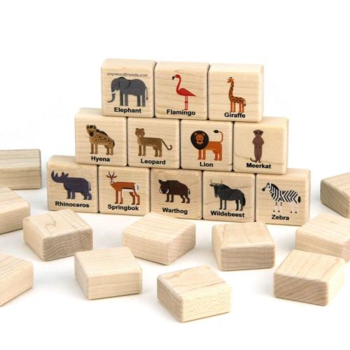 Everwood Friends African Safari Animals Wooden Matching Game