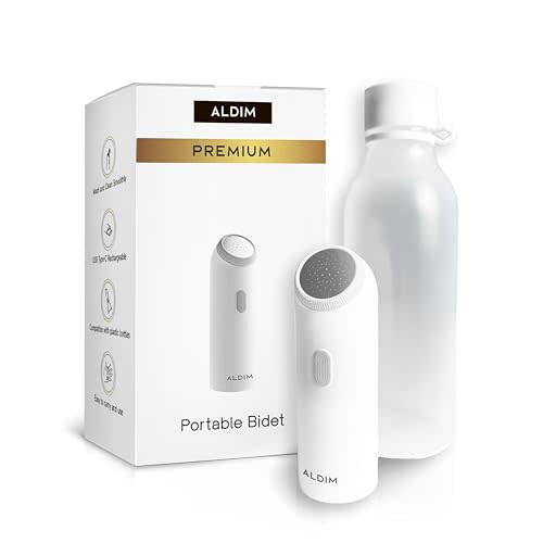 ALDIM Premium Portable Bidet, 350ml Travel Bidet for Women Men Baby, USB-C Rechargeable Bidet for Toilet, Portable Bidet for Travel High Pressure, Handheld Bidet Sprayer, Electric Bidet Bottle