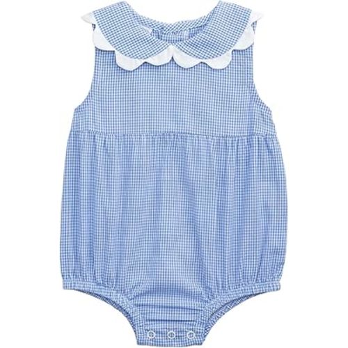 Mud Pie Baby Girl Blue Gingham Scallop Bubble
