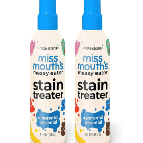 Miss Mouth's Messy Eater Stain Treater Spray - 4oz 2 Pack Stain Remover - Newborn & Baby Essentials - No Dry Cleaning Food, Grease, Coffee Off Laundry, Underwear, Fabric