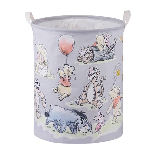 Bear Storage Basket, Nursery Large Hamper Canvas Laundry Basket Foldable With Waterproof Pe Coating,For Kids Boys And Girls, Bathroom, Bedroom, Clothes,Toy Bin