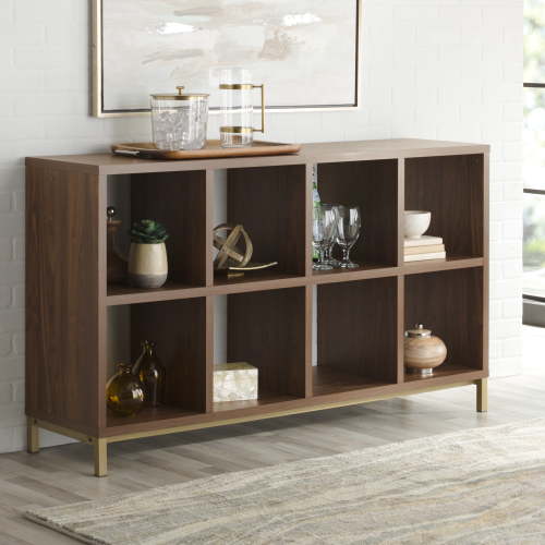 Better Homes & Gardens 8-Cube Storage Organizer with Metal Base, Vintage Walnut