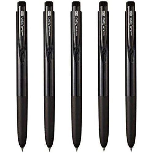 Uni-ball Signo RT1 Retractable Gel Ink Pen, Ultra Micro Point 0.28mm, Rubber Grip, Black Ink, UMN-155-28, Value Set of 5