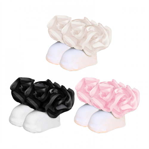 TELOLY 3Pairs Kids Socks,4-6 Years Old Ruffle Socks,10D Lace Trim Lace Socks,Style3,15-18Cm