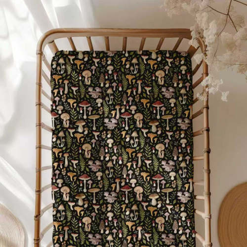 Mystic Mushrooms Crib Sheet