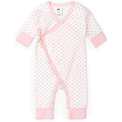 monica + andy Kimono Tie Long Sleeve One Piece, 100% Organic Baby Clothes for Girls & Boys, Preemie, Newborn & Infant