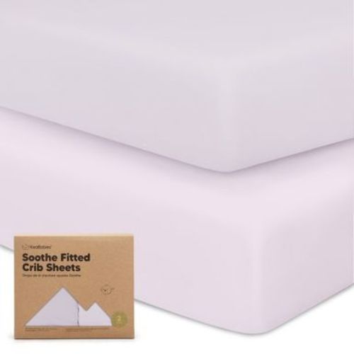 KeaBabies 2pk Soothe Fitted Crib Sheets Neutral, Organic Baby Crib Sheets, Fits Standard Nursery Baby Mattress (Thistle)