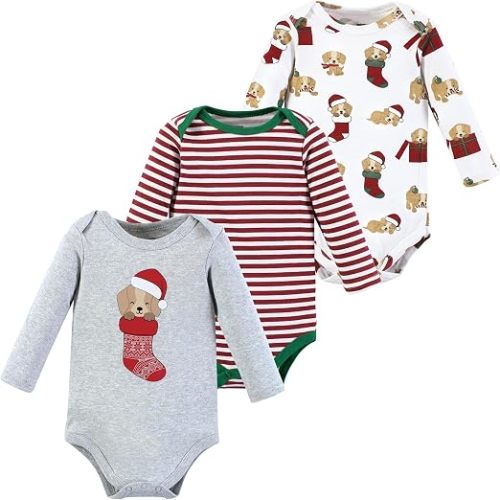 Hudson Baby Basics Unisex Baby Essential Long Sleeve Bodysuits 3-Pack