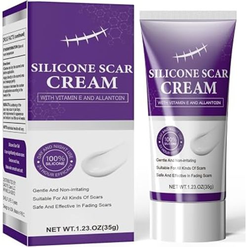 Silicone Scar Cream Scar Gel - Advanced Scar Removal Cream for Surgical Scars, Stretch Marks, Acne, C-Section, Keloids, Old & New Scars Scar Treatment from Body & Face, 35g (1.23Oz)